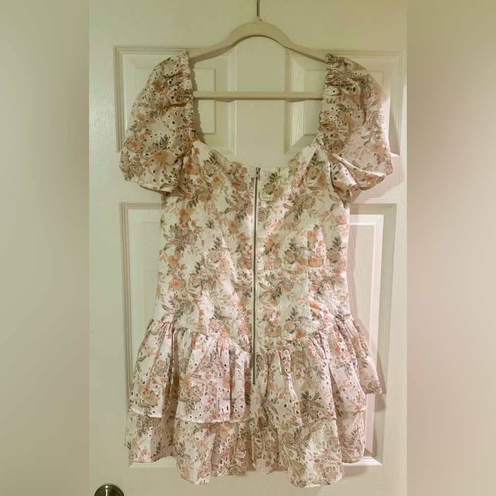 NWT Women’s Bardot Broderie Mini Whimsical Fairy Eyelet Cream Orange Dress 12. - Picture 9 of 9